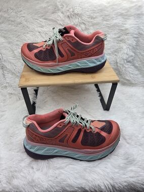 HOKA ONE ONE Stinson ATR 5 Women’s 9 Trail Running Shoes Orange Mint